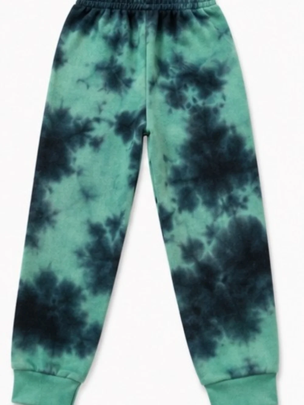 SHEIN Green and Black Tie-Dye Kids Hoodie Set
